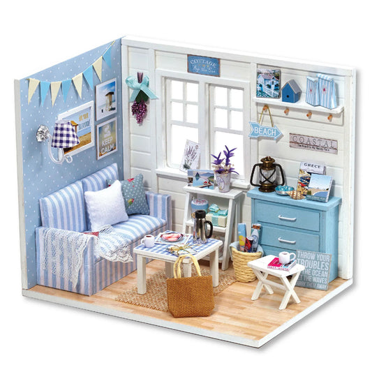 DIY Miniature Dollhouse 3D Puzzle Kit with Furniture & LED Lights Room Decor Gift - EXPROTAS