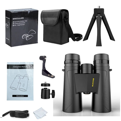 12x42 Adult Binoculars with Phone Holder Bird Watching Stargazing Hiking Travel