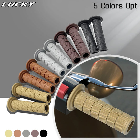 Retro Motorcycle Handlebar Grips 7/8" 22mm 24mm Vintage Cafe Racer Rubber Parts