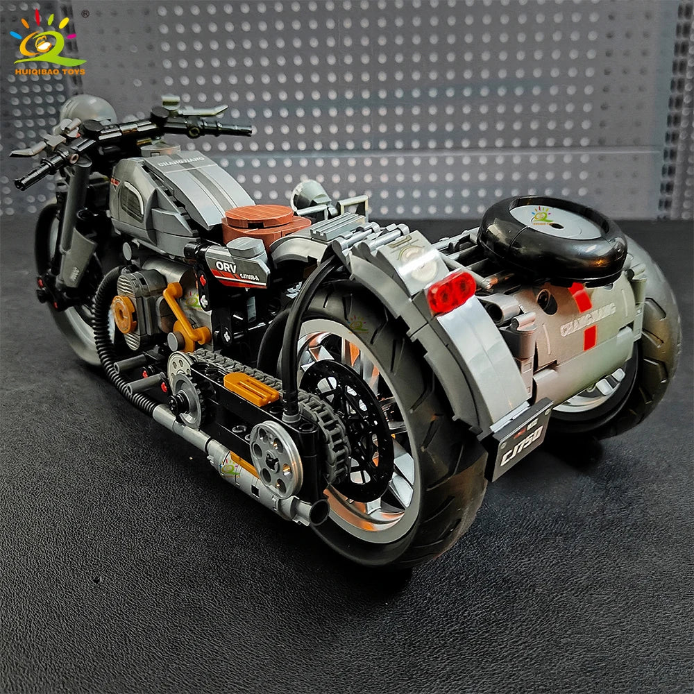 808PCS Motorbike Building Model Blocks Racer MOC Toy for Kids and Adults