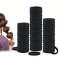 50Pcs Black Ponytail Holders Elastic Hair Bands for Girls Women Accessories