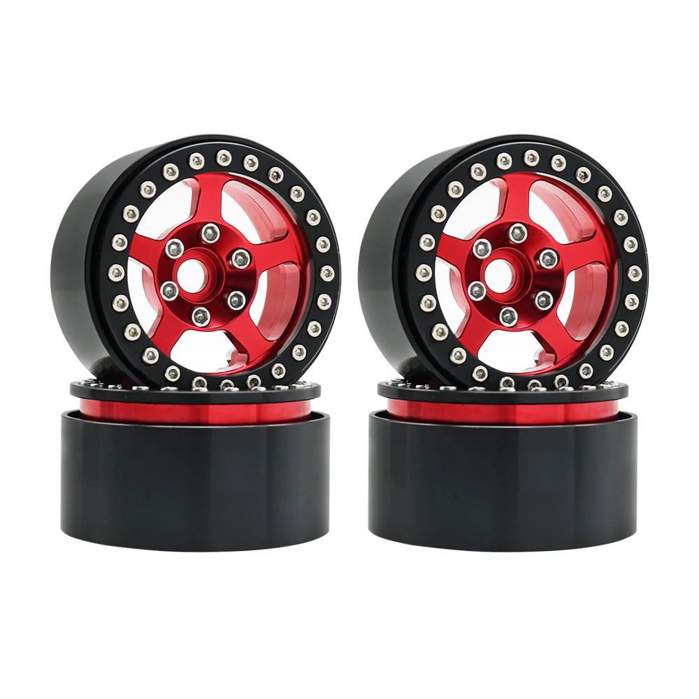 Universal 1/10 RC Crawler 1.9" Beadlock Wheels Aluminum 5-Spoke