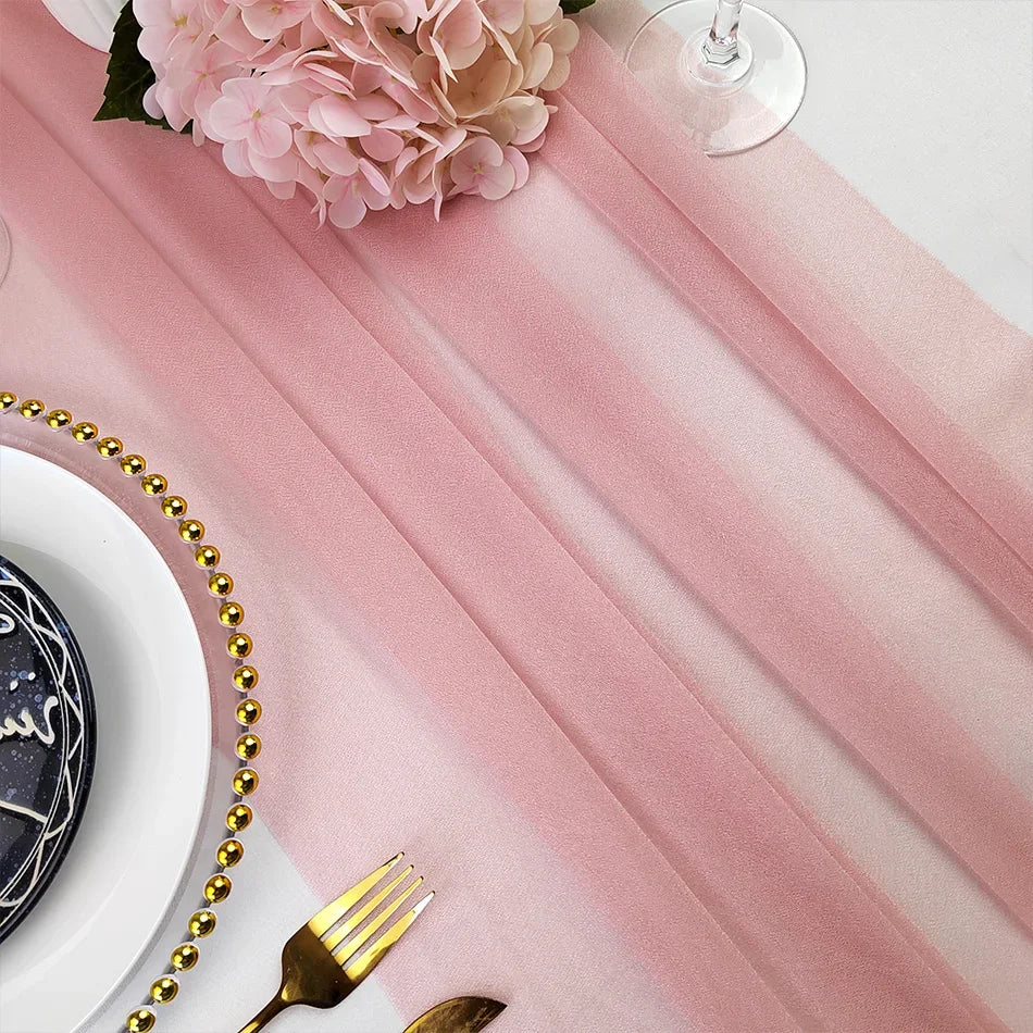 Chiffon Table Runner Wedding Event Decor Various Colours Home Runners