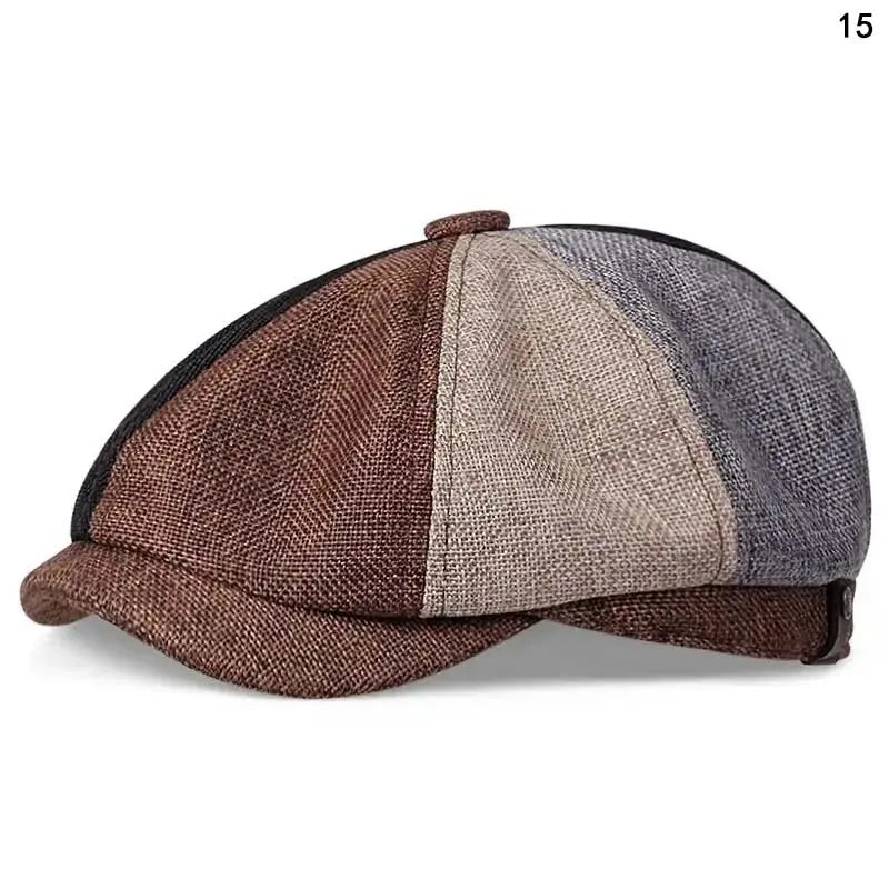 Tweed Peaky Blinders Hat Adjustable Newsboy Cap Herringbone Wool Flat