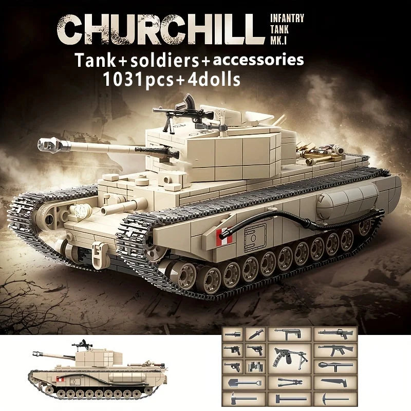 WW2 German Panther Panzer IV Tiger I Tank Building Blocks Military Brick Set