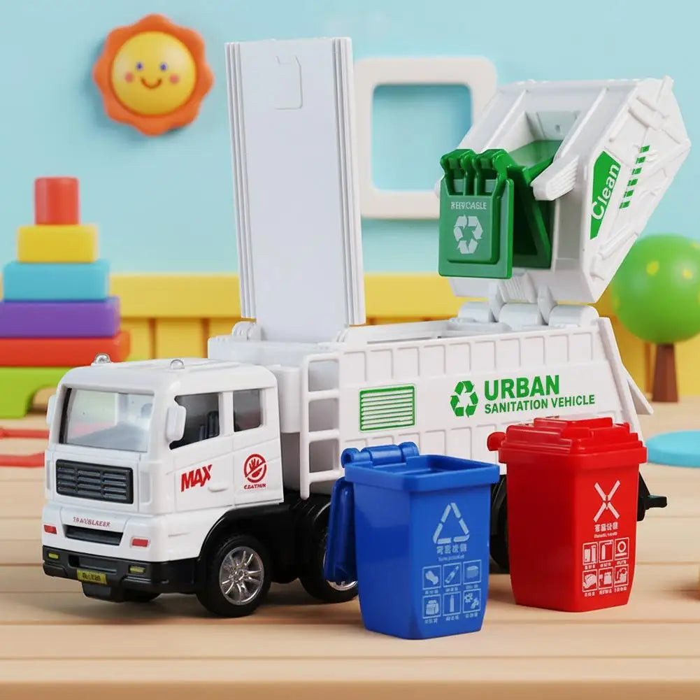 Garbage Truck Toy Recycling Bin Educational Role-Play Toy for Kids