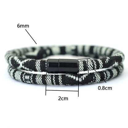 Men’s Boho Rope Bracelet Magnetic Surf Beach Pulsera Adventure Wristband
