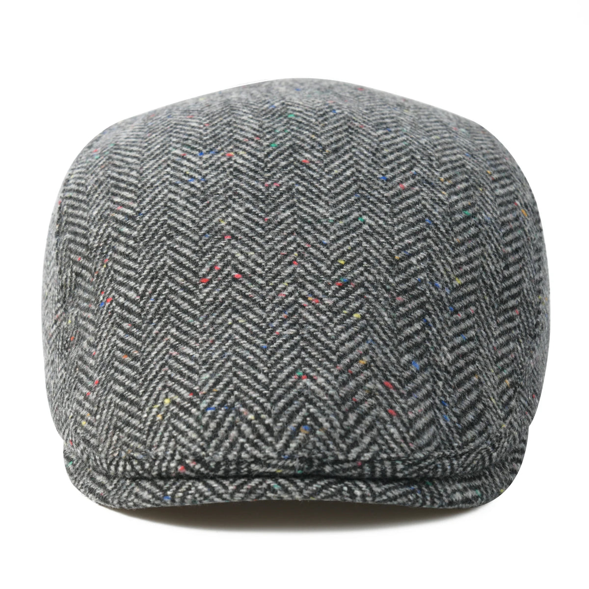 Men's Herringbone Newsboy Hat Wool Blend Flat Cap Gatsby Style