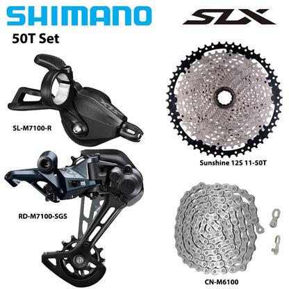 Shimano SLX M7100 1x12 MTB Drivetrain Kit Shifter RD M6100 Cassette Chain - EXPROTAS
