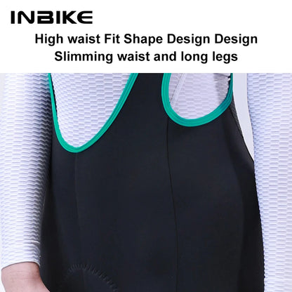 INBIKE Womens Winter Cycling Bib Tights Thermal Fleece 3D Padded Road Bike