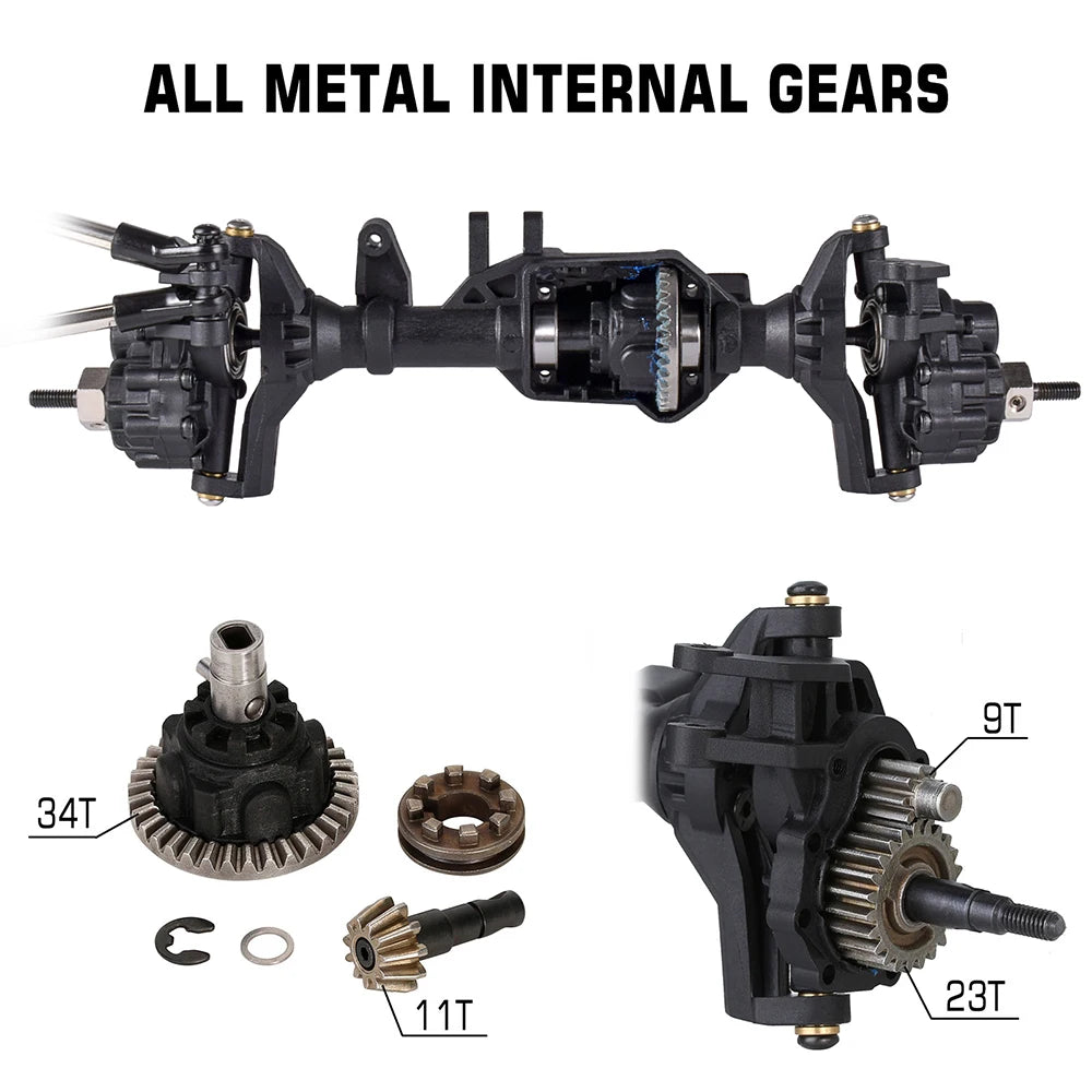 Axles For RC Front Rear Portal 1/10 Crawler Car Metal Austarhobby