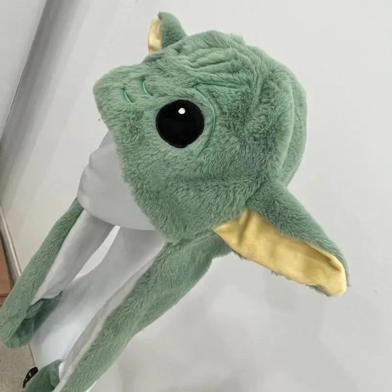 Anime Baby Yoda Plush Hat with Moving Ears Kawaii Bunny Cosplay