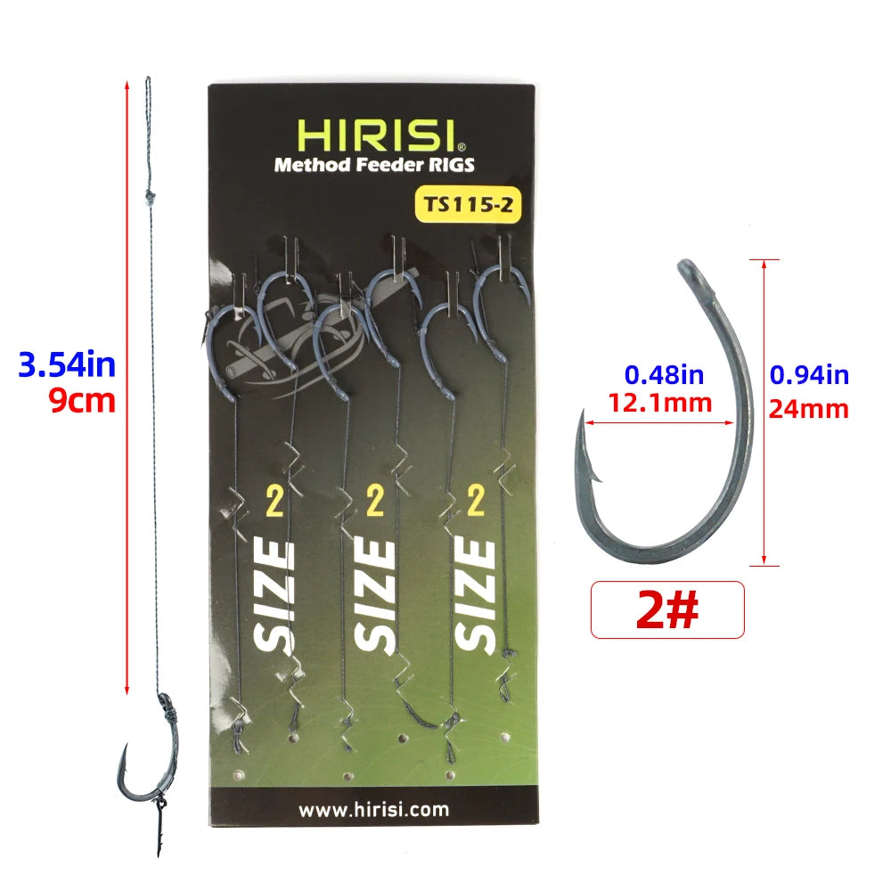 6pcs Fishing Ready-made Hook Links Carp Feeder Tackle Rigs