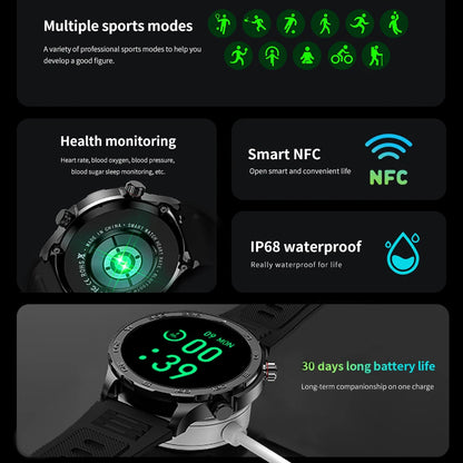 2024 New For Huawei Xiaomi GPS Sports Smartwatch Men NFC Compass Fitness Tracker IP68 Waterproof Bluetooth Call Smartwatch Man-EXPROTAS