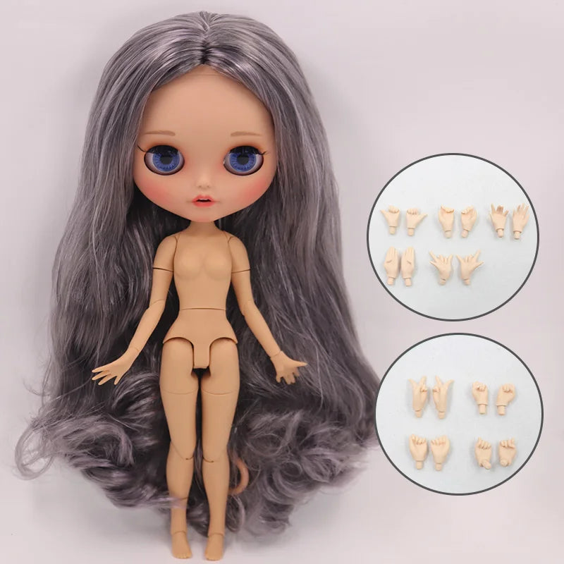 ICY DBS Blythe Doll Pouting Mouth Tan Skin Matte Face 1/6 BJD Joint Body