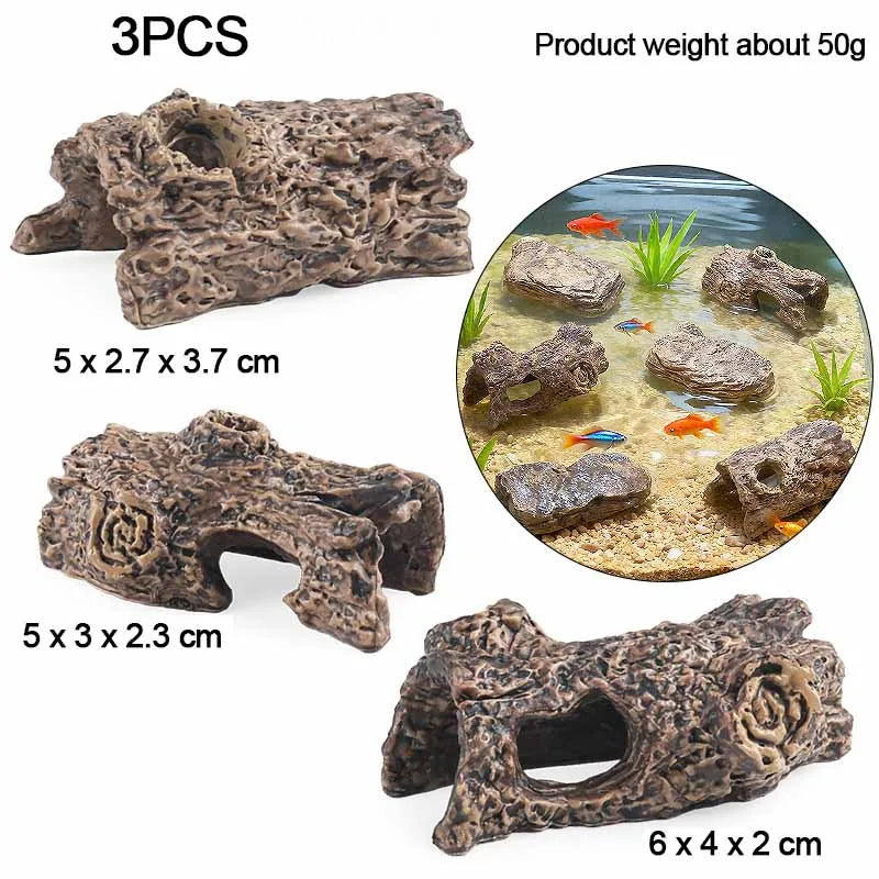 Landscape Model Trees Stumps Rocks Diorama Home Decoration 3PCS