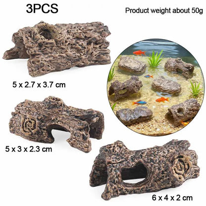 Landscape Model Trees Stumps Rocks Diorama Home Decoration 3PCS