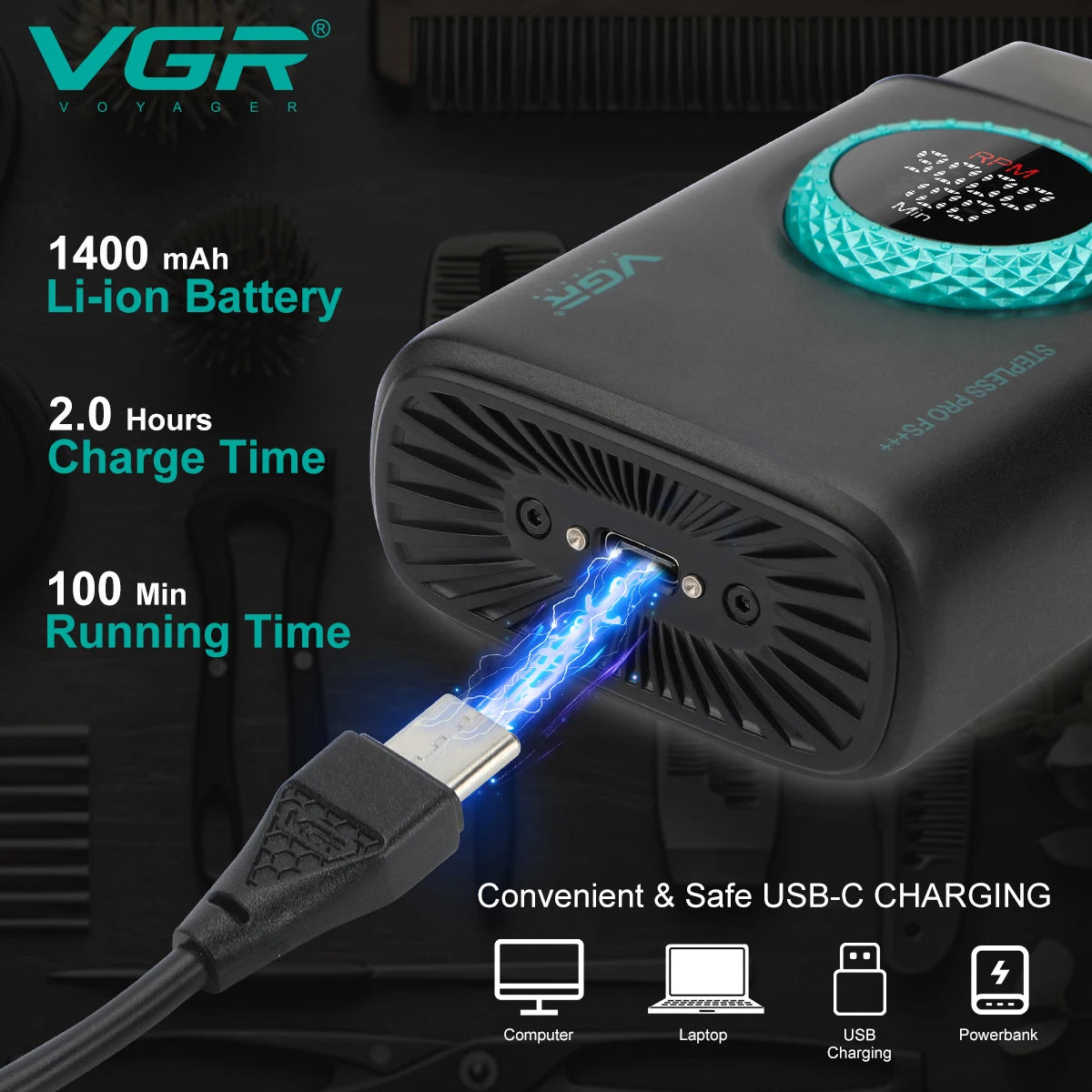 Single Blade Electric Shaver VGR V-378 Rechargeable Professional Razor