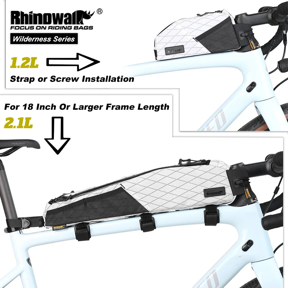 Rhinowalk Bike Top Tube Bag 1.2L/2.1L Water-Resistant MTB Road Cycling Storage Pack