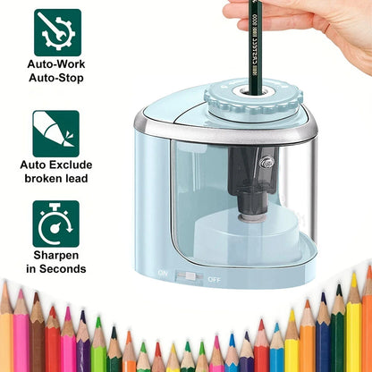 Desktop Automatic Pencil Sharpener Electric for 6-8mm Pencils School Office