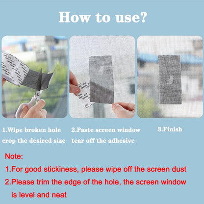 Waterproof Window Screen Repair Tape Self-Adhesive Anti-Mosquito Patch