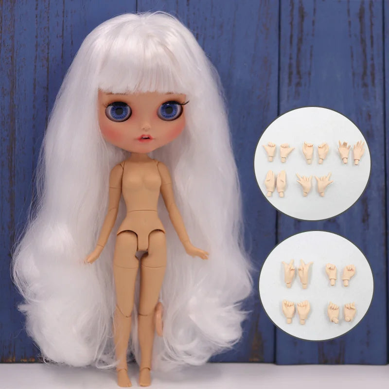 ICY DBS Blythe Doll Pouting Mouth Tan Skin Matte Face 1/6 BJD Joint Body