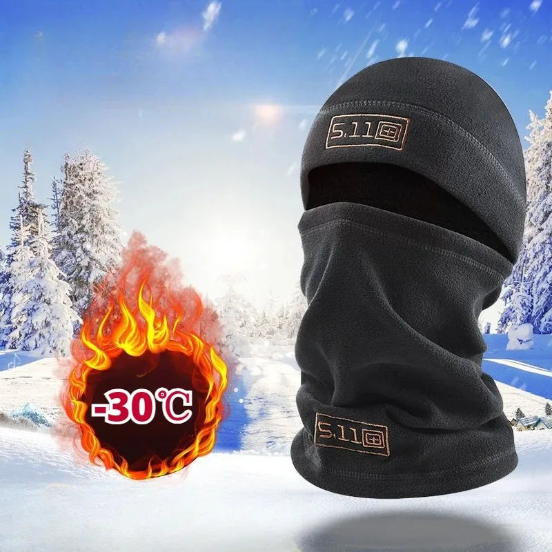 Tactical Fleece Hat Scarf Set Thermal Winter Balaclava Face Mask Cycling Neck Warmer