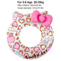 1PC Cute Cat Inflatable Swim Ring with Bowknot, Pool Floats Tube, Summer Water Toy Beach Swimming Circle for Family Pool Use