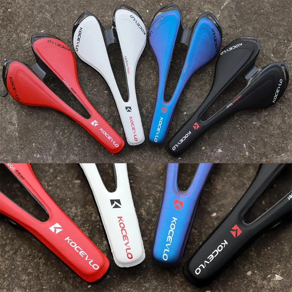 KOCEVLO Carbon Saddle T800 Carbonfiber+Leather Fiber Ultralight Road Bicycle MTB Bike Saddle Seat-EXPROTAS