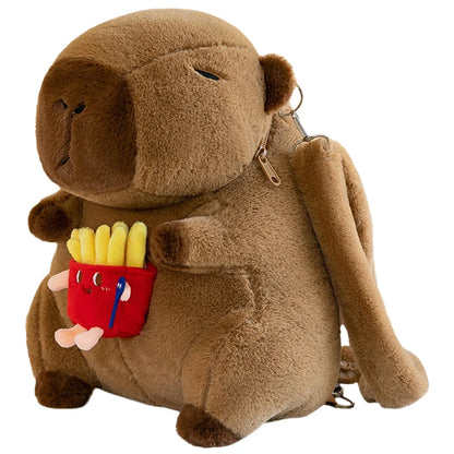 Capybara School Bag Plush Backpack Kawaii Cute Large Capacity for Kids