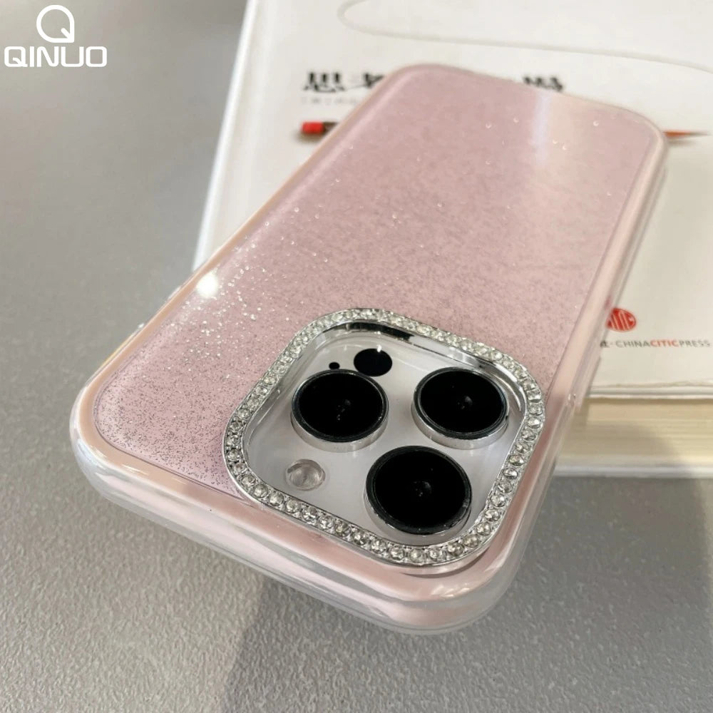 Shiny Diamond Glitter Bumper Case for iPhone 11-17 Air Pro Max Plus Shockproof