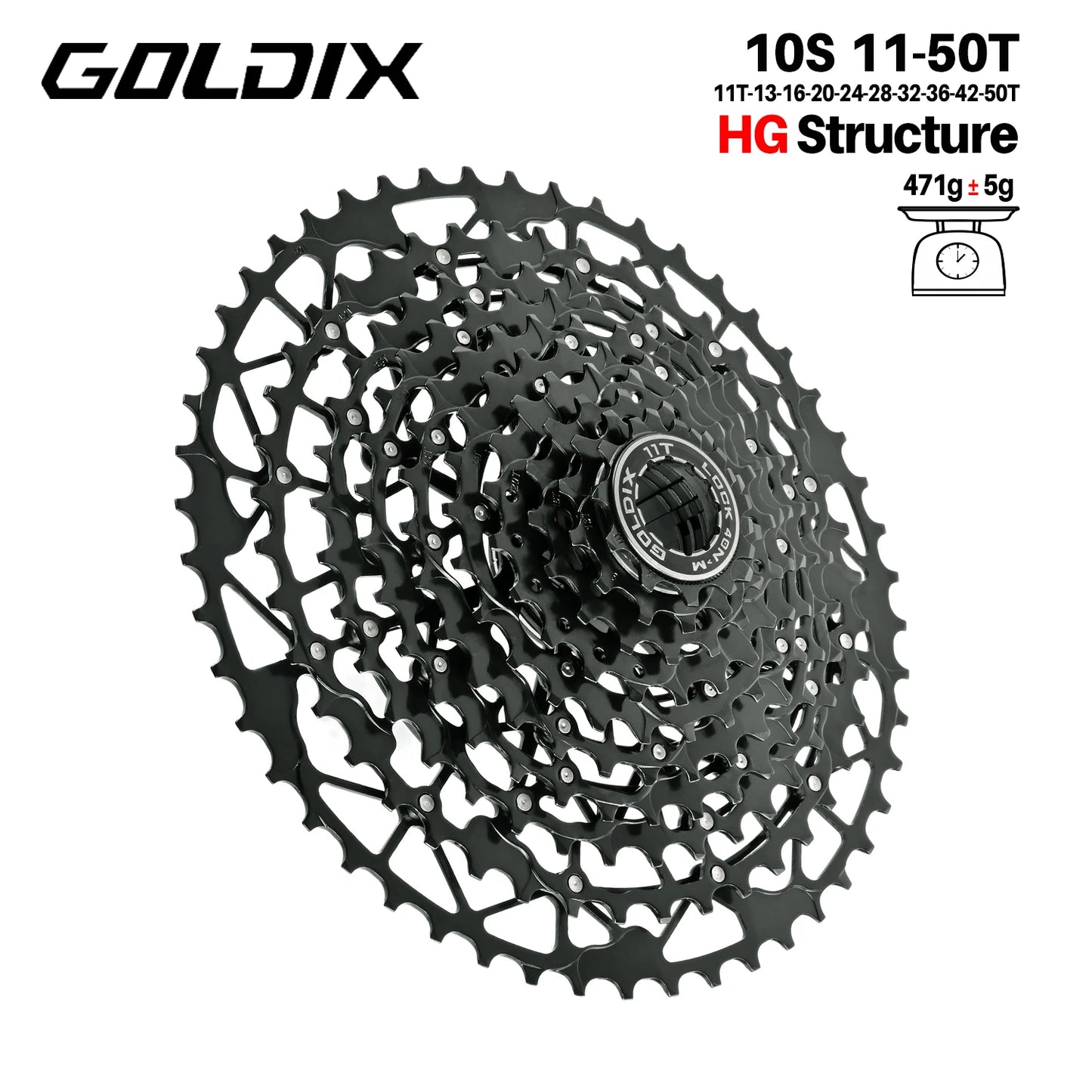 GOLDIX Mountain Bike Cassette 9 10 11 12 13 Speed HG Carbon Steel - EXPROTAS
