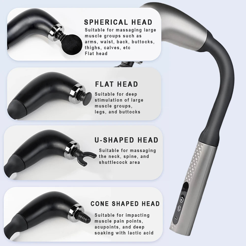 Smart Fascia Gun Electric Massager Handheld Deep Tissue Muscle Hammer 2025