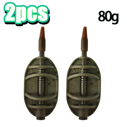 Carp Inline Method Feeder Zinc Alloy Groundbait Weight Short Body Rig Setup