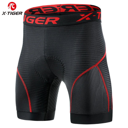 X-TIGER Men’s 5D Gel Cycling Underwear Shorts Shockproof MTB Road Bike Liner