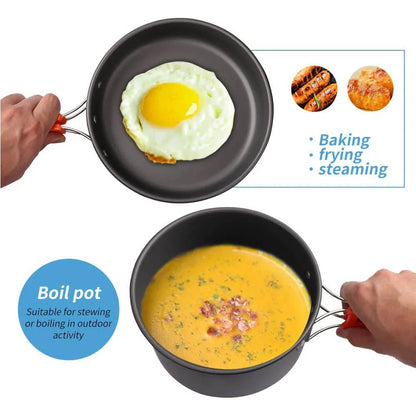 1pcs Outdoor Cooking Camping Cookware Set Portable Picnic Kettle Pan Pot