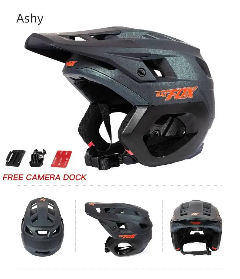 BATFOX New 3/4 Bicycle Helmet Mtb Half Helmet Mountain Bike Race Integrated Ear Protection Off-Road Cycling Helmet BMX Armor-EXPROTAS