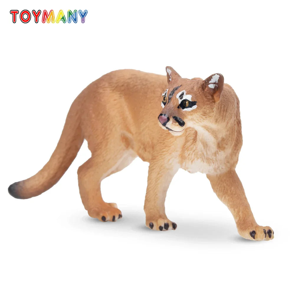 Toymany Simulation Cougar Wildlife Animal Model Mini Figures Figurines