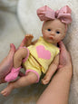 13 Inch Silicone Reborn Baby Girl Doll Open Mouth Waterproof 2 Outfits Painted