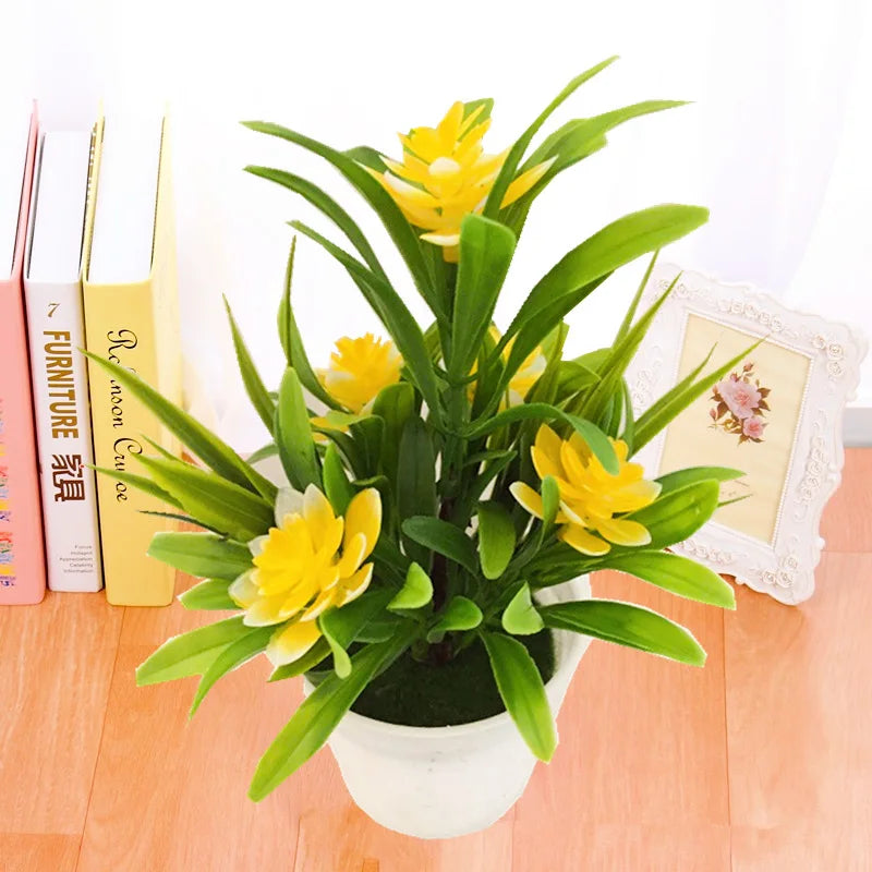 Artificial Flowers Plant Pot Fake Decor for Home Office Garden Balcony