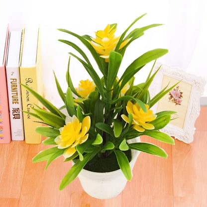 Artificial Flowers Plant Pot Fake Decor for Home Office Garden Balcony