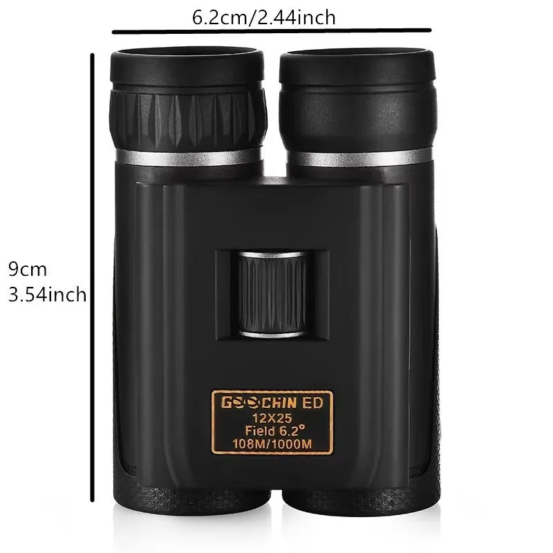 12x25 Compact ED Binoculars Large Eyepiece Easy Focus Bird Watching Travel