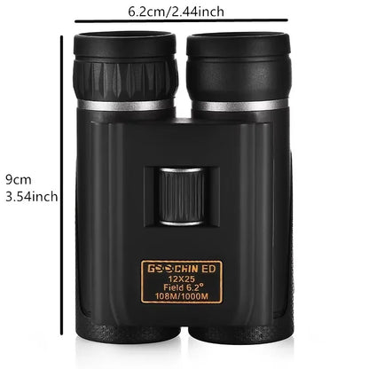 12x25 Compact ED Binoculars Large Eyepiece Easy Focus Bird Watching Travel
