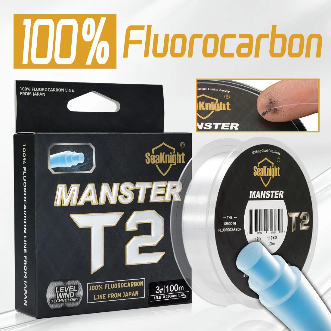 100M SeaKnight Fluorocarbon Fishing Line 3-35LB Carbon Fiber Leader