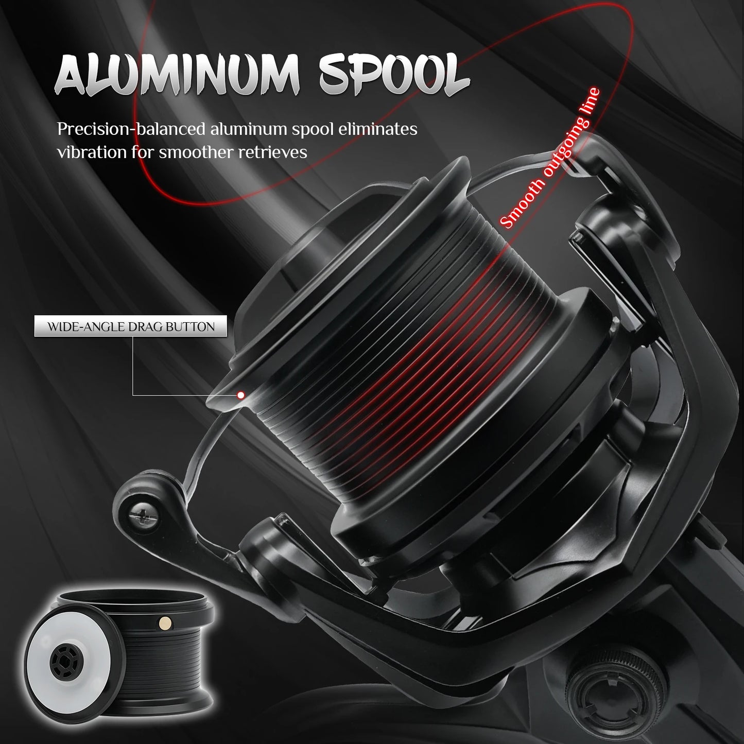 Spinning Wheel Fishing Reel 8000-14000 Series 17+1BB 4.8:1 Aluminum Alloy