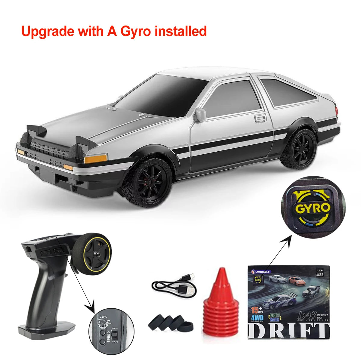 Gyro 1/43 RC Drift Car 4WD RTR High Speed Radio Control 2.4G Mini Racing