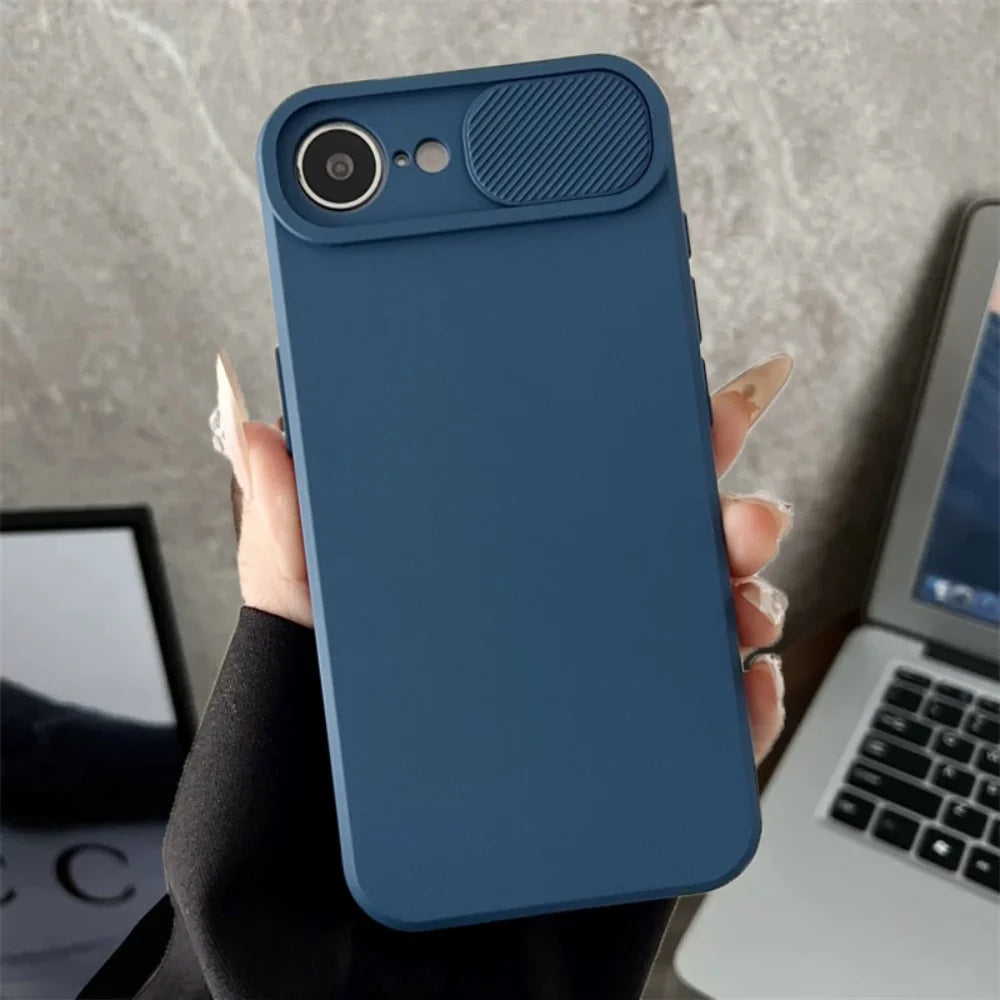 iPhone 11-16E Pro Max Plus Mini TPU Case Slide Camera Cover Shockproof Soft
