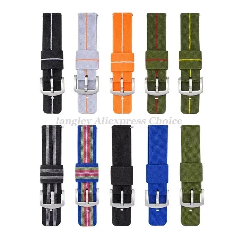 Nylon Watch Strap 18mm 20mm 22mm 24mm Quick Release Woven Sport Band