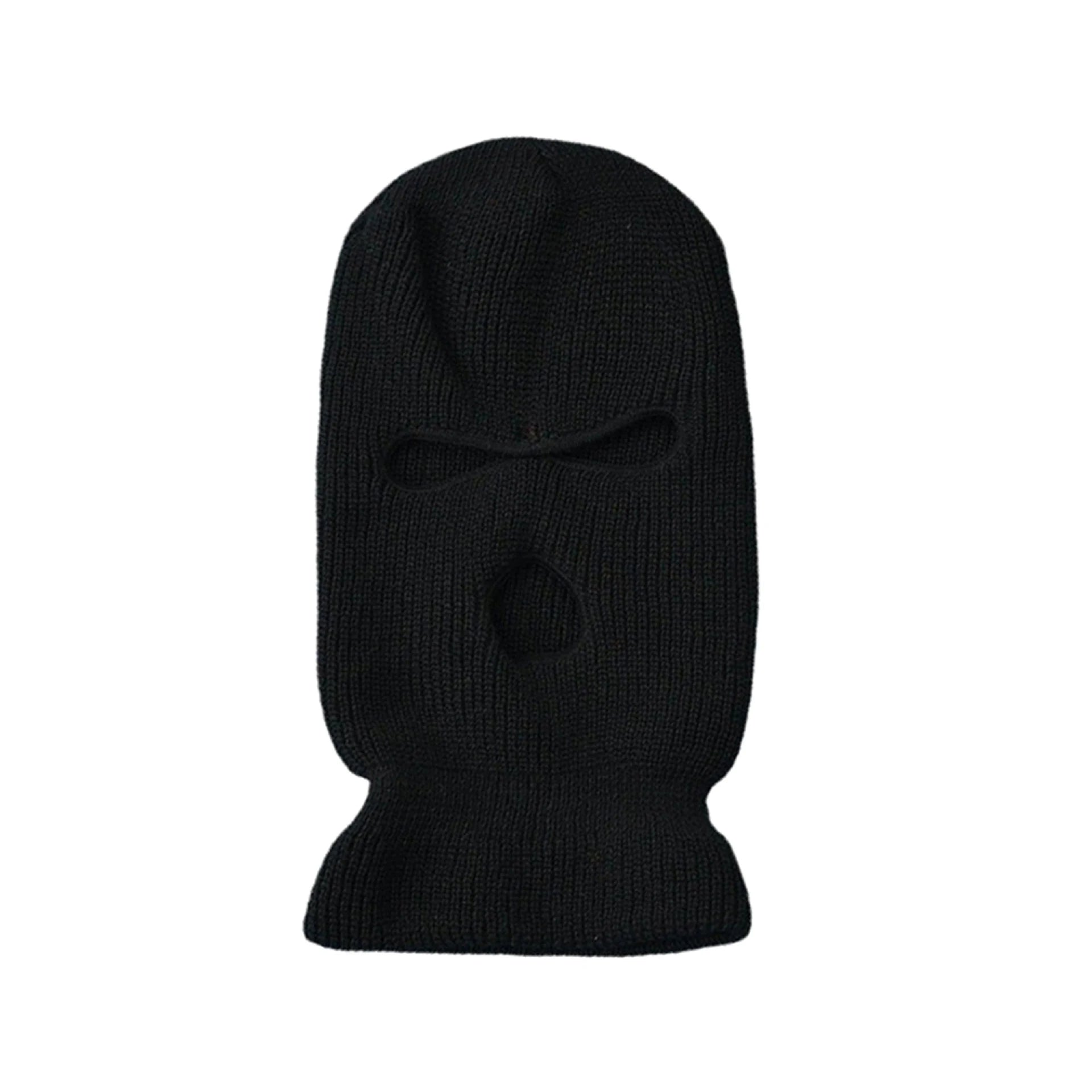 Motorcycle Windproof Full Face Knit Hats Custom SkiMask Men Warm Wool Balaclava embroidery Winter hats Knitted 3 Holes Ski Mask-EXPROTAS