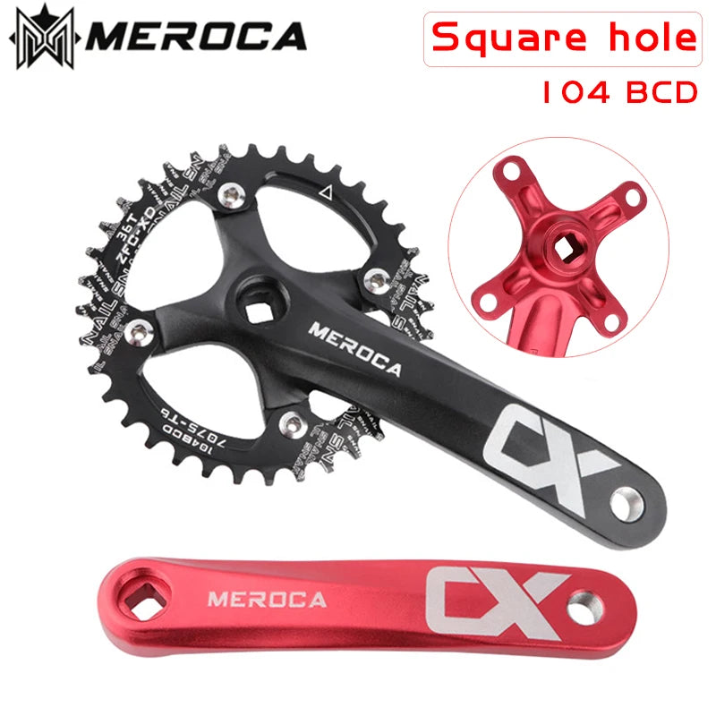 104BCD MTB Crankset 170mm Aluminum Square Taper 32T-42T Chainring
